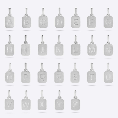 Mini Initial Pendant - Platinum