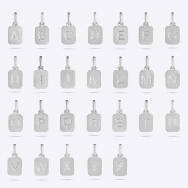 Mini Initial Pendant - Platinum