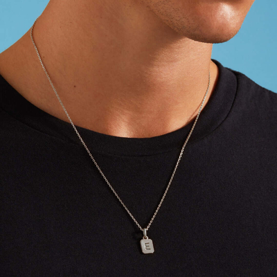 Mini Initial Pendant - Platinum