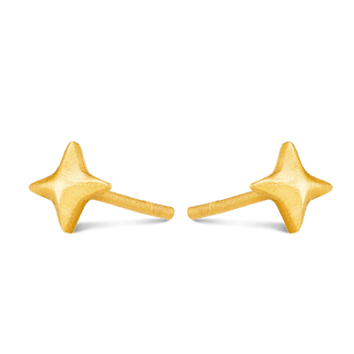 Mini Star Stud Earrings - Gold 14k