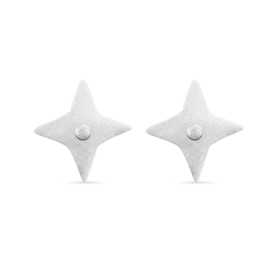 Mini Star Stud Earrings - Platinum