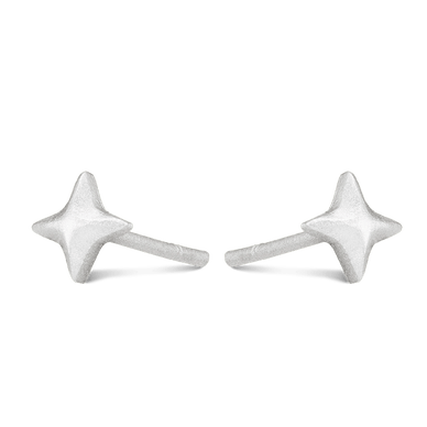 Mini Star Stud Earrings - Platinum