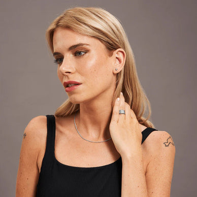 Mini Star Stud Earrings - Platinum