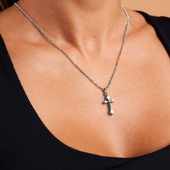 Modern Cross Pendant - Silver