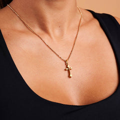 Modern Cross Pendant - Gold 18k