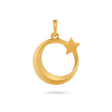 Moon And Star Pendant - Gold 18k
