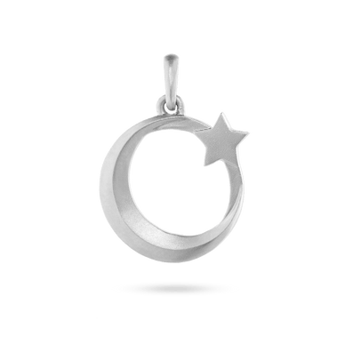Moon And Star Pendant - Platinum