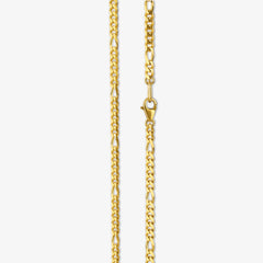 Narrow Figaro Chain Bracelet - Gold 18k
