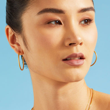 Oversized Hoop Earrings - Gold 24k