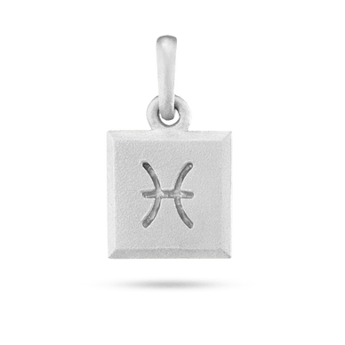 Pisces Zodiac Pendant - Platinum