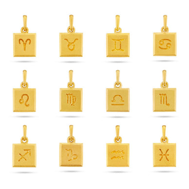 Pisces Zodiac Pendant - Gold 24k