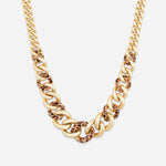 Reversible leopard link chain necklace