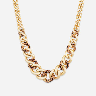 Reversible Leopard Link Chain Necklace