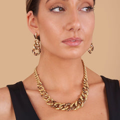 Reversible Leopard Link Chain Necklace