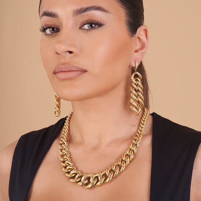 Reversible Leopard Link Chain Necklace