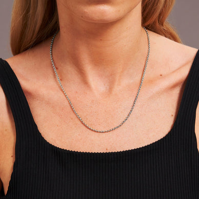 Rolo Chain Necklace - Platinum