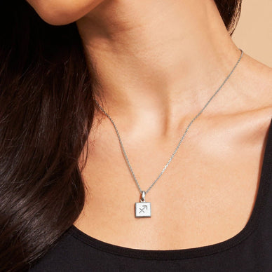 Sagittarius Zodiac Pendant - Platinum