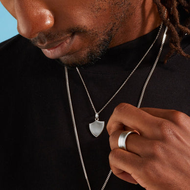 Shield Pendant - Platinum