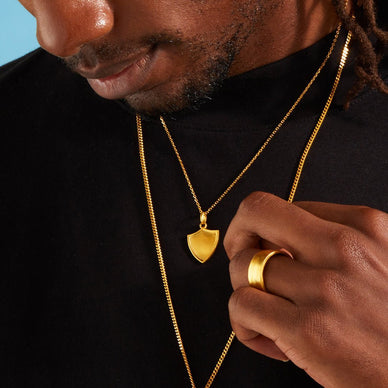 Shield Pendant - Gold 24k