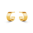 Small Flat Edge Hoop Earrings - Gold 24k