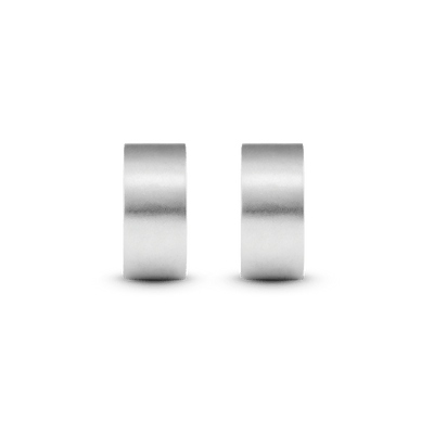 Small Flat Edge Hoop Earrings - Silver