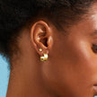 Small Flat Edge Hoop Earrings - Gold 24k