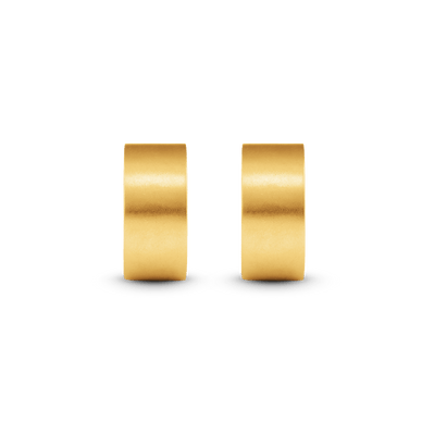 Small Flat Edge Hoop Earrings - Gold 24k