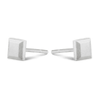 Square Bullion Stud Earrings - Silver