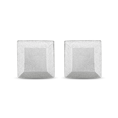 Square Bullion Stud Earrings - Silver