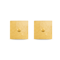 Square Bullion Stud Earrings - Gold 24k