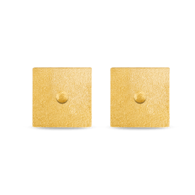 Square Bullion Stud Earrings - Gold 24k