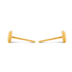 Square Bullion Stud Earrings - Gold 24k