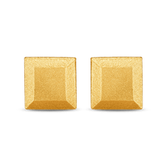 Square Bullion Stud Earrings - Gold 24k