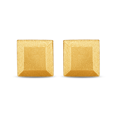 Square Bullion Stud Earrings - Gold 24k