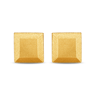 Square Bullion Stud Earrings - Gold 24k