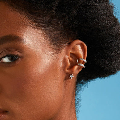 Star Stud Earrings - Silver