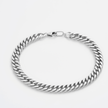 Statement Diamond Cut Double Curb Chain Bracelet - Platinum