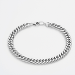 Statement diamond cut double curb chain bracelet