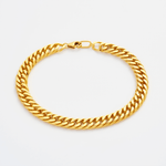 Statement diamond cut double curb chain bracelet