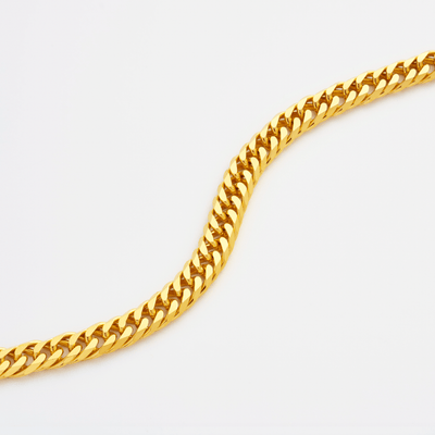 Statement Diamond Cut Double Curb Chain Bracelet - Gold 24k