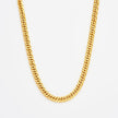 Statement Diamond Cut Double Curb Chain Necklace - Gold 24k
