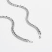 Statement Diamond Cut Double Curb Chain Necklace - Platinum