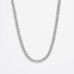 Statement Diamond Cut Double Curb Chain Necklace - Platinum