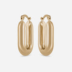 Statement elongated hoop earrings
