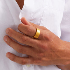 Statement Wide Flat Ring - Gold 24k