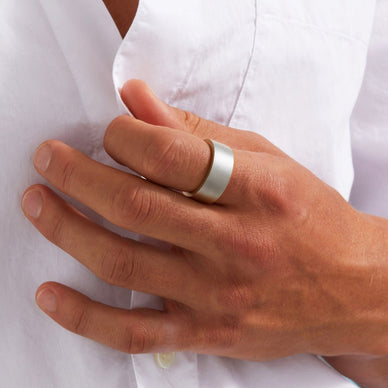 Statement Wide Flat Ring - Platinum