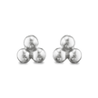 Trio Bead Stud Earrings - Silver