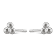 Trio Bead Stud Earrings - Silver