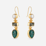 Triple stone drop earrings