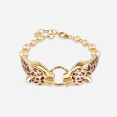 Twin Leopard Bead Chain Bracelet